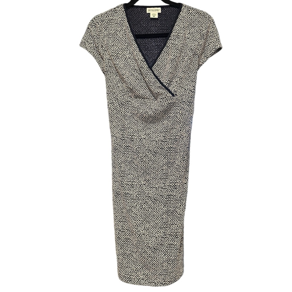 Motherhood Dress Black and White print Empire waist with Tie back.